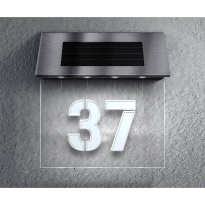 Metzler Solar-Hausnummer gravierte Hausnummer Panasonic Akku Metzler Solar-Hausnummer gravierte Hausnummer Panasonic Akku