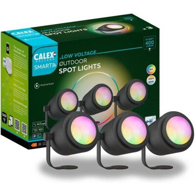 Calex Outdoor Spotlight Set 3 Spots Smart LED RGB+Warmweiß Calex Outdoor Spotlight Set 3 Spots Smart LED RGB+Warmweiß