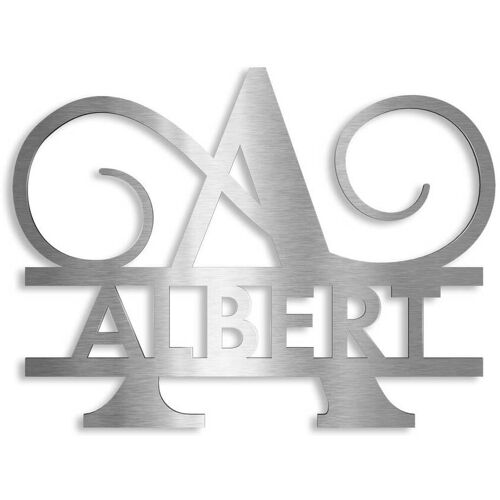 Metzler Personalisiertes Monogramm aus Edelstahl Namenszeichen 30 x 44 cm Silikonkleber