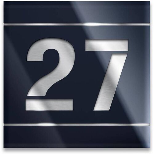 Metzler Hochglänzendes Hausnummernschild aus Edelstahl in Anthrazit