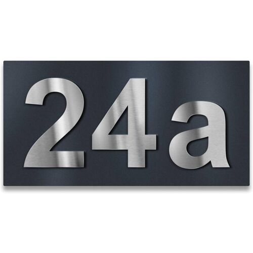 Metzler Hausnummernschild Anthrazit Edelstahlziffern