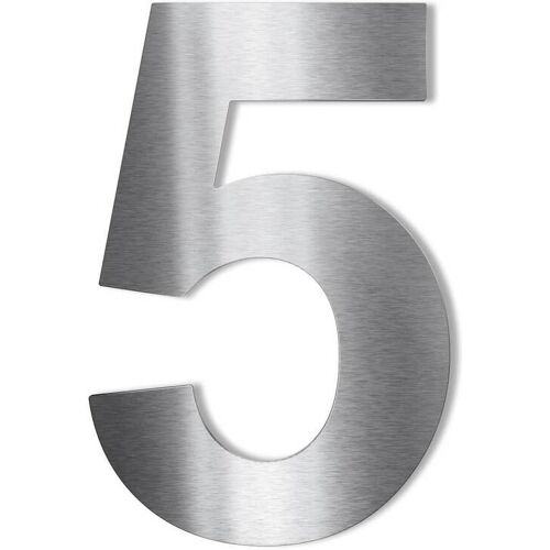 Metzler Hausnummer Edelstahl gebürstet Arial Höhe 20 cm 5