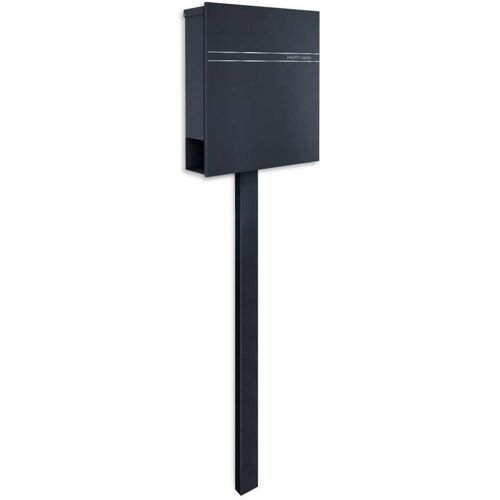 Metzler Briefkasten Standfuß Anthrazit RAL 7016 Gravur Lepo 2