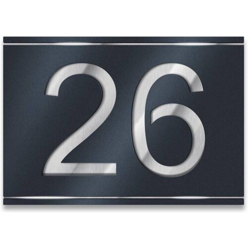 Metzler Hausnummernschild aus Edelstahl