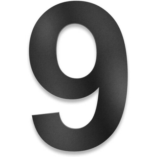 Metzler Hausnummer Edelstahl Arial Tiefschwarz Höhe 20 cm 9