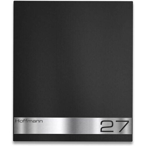 Metzler Briefkasten aus hochwertigem Stahl pulverbeschichtet personalisiert mit Gravur Schwarz Lepo 1