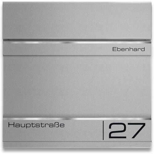 Metzler Briefkasten in RAL9007 Graualuminium Lasergravur Hermann
