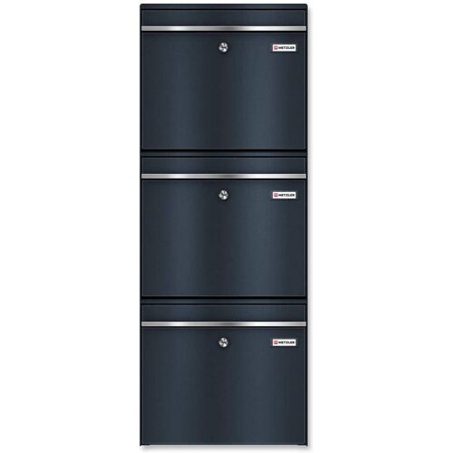 Metzler Dreifach Briefkasten mit austauschbarem Namensschild RAL7016 Anthrazitgrau BK212 vertikal