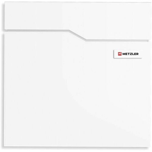 Metzler Briefkasten mit austauschbarem Namensschild RAL9016 Verkehrsweiß Hoffmann