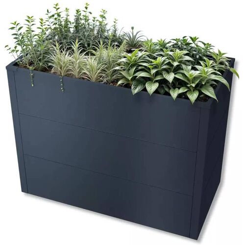 Metzler Hochbeet M für den Garten Pulverbeschichtet Anthrazitgrau 100 x 50 x 77 cm