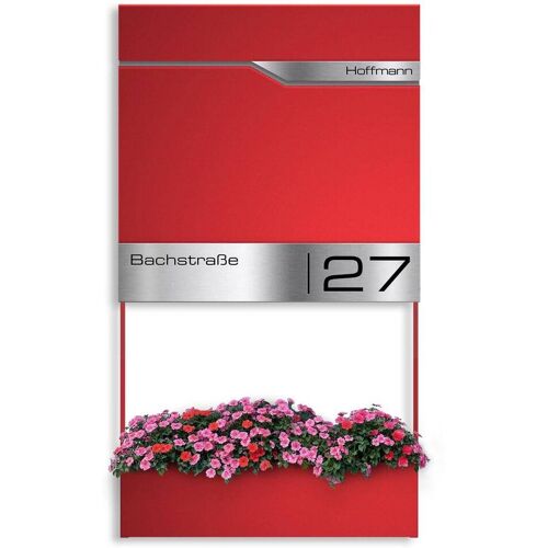 Metzler Briefkasten mit Blumenkasten   personalisiert mit Gravur   Wunschfarbe   Siebert Frame J