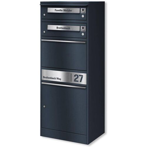 Metzler Funk-Paketbox mit Klingel & Briefkasten personalisiert mit Gravur Edelstahl-Namensschilder Anthrazitgrau Bispo Funk