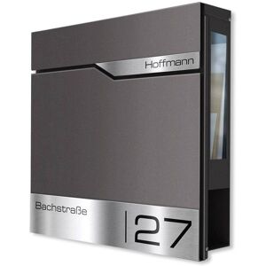 Metzler Briefkasten mit Sichtfenster Personalisiert mit Gravur Edelstahl-Namensschild Eisenglimmer Siebert SF Metzler Briefkasten mit Sichtfenster Personalisiert mit Gravur Edelstahl-Namensschild Eisenglimmer Siebert SF