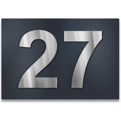 Metzler Hausnummernschild mit 3D-Ziffern aus Edelstahl in Anthrazit RAL 7016 Metzler Hausnummernschild mit 3D-Ziffern aus Edelstahl in Anthrazit RAL 7016