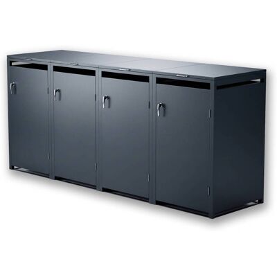 Metzler Mülltonnenbox 4er 240l Anthrazit RAL 7016 aus Stahl rostfrei & massiv Türgriff mit Schloss Metzler Mülltonnenbox 4er 240l Anthrazit RAL 7016 aus Stahl rostfrei & massiv Türgriff mit Schloss