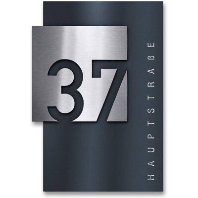 Metzler Design Hausnummernschild RAL 7016 Anthrazitgrau 45 x 65 cm Steiner Metzler Design Hausnummernschild RAL 7016 Anthrazitgrau 45 x 65 cm Steiner