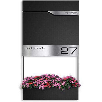 Metzler Briefkasten mit Blumenkasten personalisiert mit Gravur Schwarz Siebert Frame J Metzler Briefkasten mit Blumenkasten personalisiert mit Gravur Schwarz Siebert Frame J