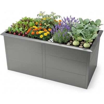 Metzler Hochbeet XL für den Garten Mit Schneckenschutz Pulverbeschichtet 206 x 77 x 106 cm Grau Metzler Hochbeet XL für den Garten Mit Schneckenschutz Pulverbeschichtet 206 x 77 x 106 cm Grau