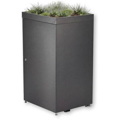 Metzler Mülltonnenbox mit Pflanzdach 1er 240l aus Aluminium rostfrei & massiv Eisenglimmer Metzler Mülltonnenbox mit Pflanzdach 1er 240l aus Aluminium rostfrei & massiv Eisenglimmer