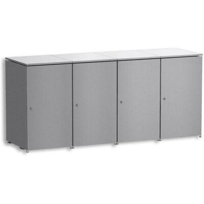 Metzler Mülltonnenbox 4er 240l aus Aluminium rostfrei & massiv Grau Metzler Mülltonnenbox 4er 240l aus Aluminium rostfrei & massiv Grau