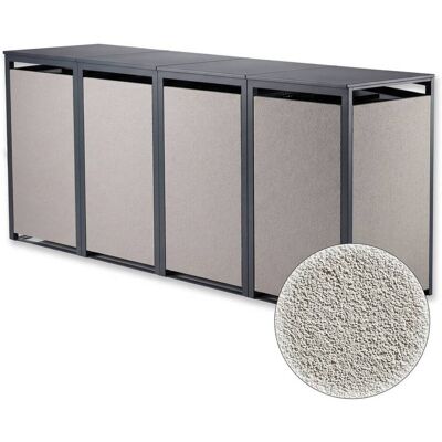 Metzler Mülltonnenbox mit Rauputz 4er 240l aus Stahl Witterungsbeständig Beige Metzler Mülltonnenbox mit Rauputz 4er 240l aus Stahl Witterungsbeständig Beige