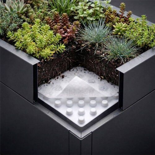 Metzler Drainagematte mit Filtervlies Drainagematte für Hochbeet 100 × 25 cm Kompatibel mit S, M & L Optimierte Wasserableitung