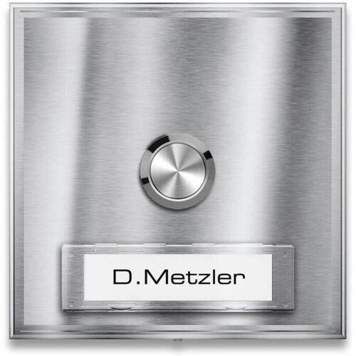 Metzler Aufputz Türklingel austauschbares Namensschild Edelstahl gebürstet Parisa