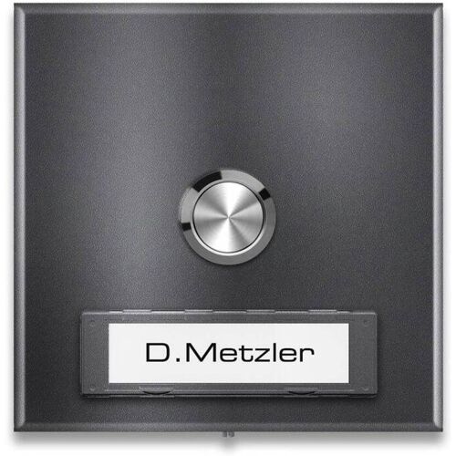 Metzler Aufputz Türklingel austauschbares Namensschild DB 703 Eisenglimmer Parisa