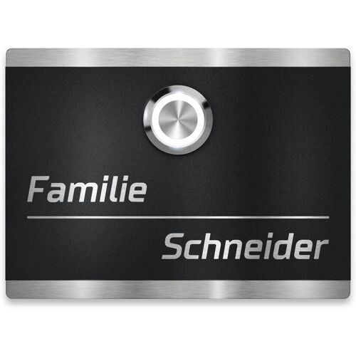 Metzler Türklingel Edelstahl Schwarz Klingeltaster LED optional Heidi