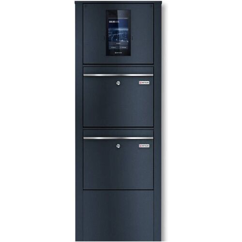 Metzler Standbriefkasten mit Video-Türsprechanlage für Zweifamilienhaus SDM10 Touch-Display Anthrazit RAL7016