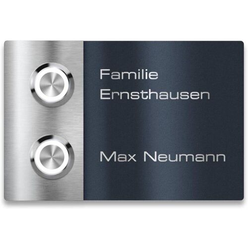 Metzler Türklingel Zweifamilienhaus Anthrazit Gravur Adam