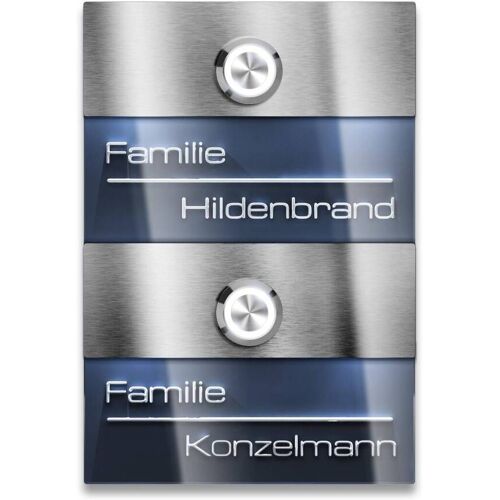 Metzler Türklingel für Zweifamilienhaus Edelstahl Anthrazit verschiedene Optionen Sena M2