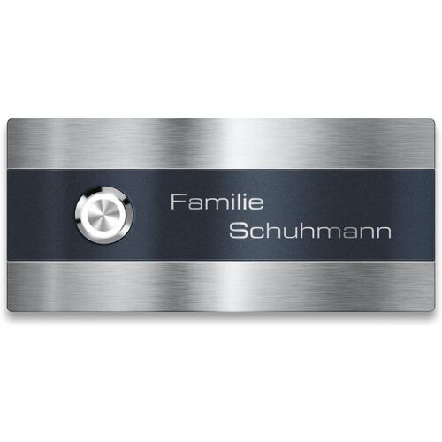 Metzler Türklingel Edelstahl Anthrazit austauschbares Namensschild Gravur Wester