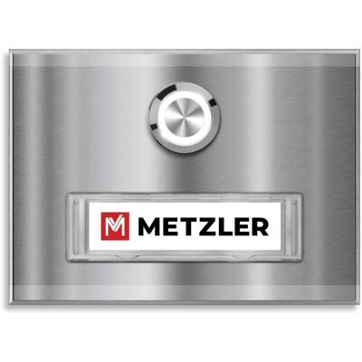 Metzler Türklingel Aufputz Edelstahl austauschbares Namensschild Abakos Metzler Türklingel Aufputz Edelstahl austauschbares Namensschild Abakos