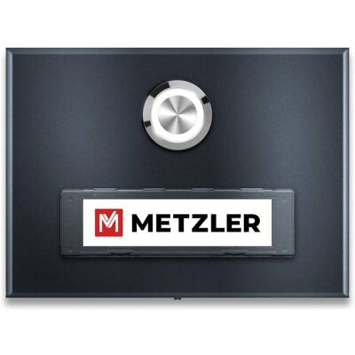 Metzler Türklingel Aufputz Anthrazit austauschbares Namensschild Abakos Metzler Türklingel Aufputz Anthrazit austauschbares Namensschild Abakos