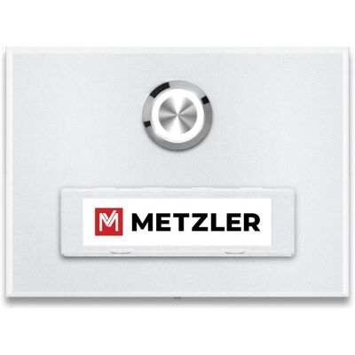 Metzler Türklingel Aufputz Weiß austauschbares Namensschild Abakos Metzler Türklingel Aufputz Weiß austauschbares Namensschild Abakos
