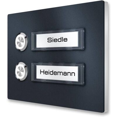Metzler Türklingel Aufputz ohne LED-Beleuchtung Austauschbares Namensschild LED Weiß 2 Klingeltaster RAL 7016 Anthrazit Otis Metzler Türklingel Aufputz ohne LED-Beleuchtung Austauschbares Namensschild LED Weiß 2 Klingeltaster RAL 7016 Anthrazit Otis