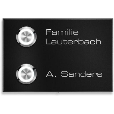 Metzler Klingel Aufputz Zweifamilienhaus Gravur RAL 9005 Tiefschwarz Vitus M2 Metzler Klingel Aufputz Zweifamilienhaus Gravur RAL 9005 Tiefschwarz Vitus M2