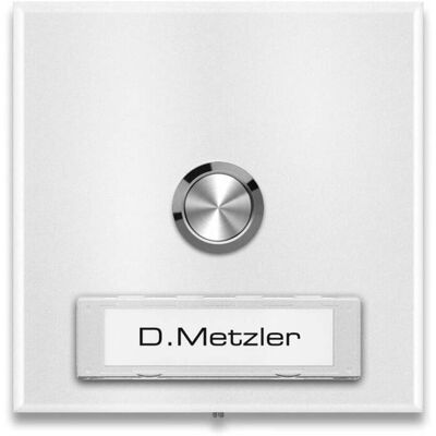 Metzler Aufputz Türklingel austauschbares Namensschild RAL 9016 Verkehrsweiß Parisa Metzler Aufputz Türklingel austauschbares Namensschild RAL 9016 Verkehrsweiß Parisa