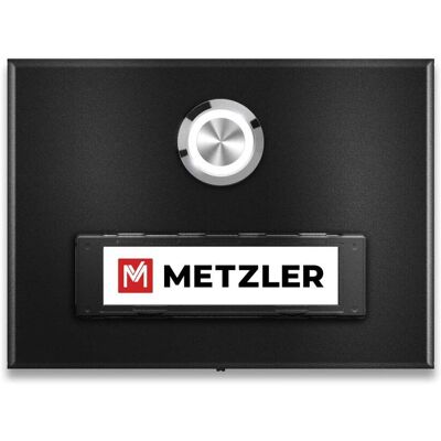 Metzler Türklingel Aufputz Schwarz austauschbares Namensschild Abakos Metzler Türklingel Aufputz Schwarz austauschbares Namensschild Abakos