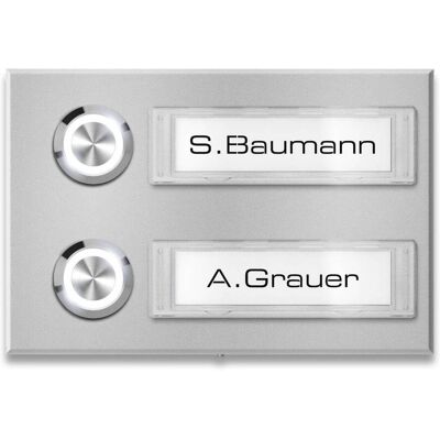 Metzler Türklingel Aufputz Namensschilder RAL 9007 Graualuminium Tovi M2 Metzler Türklingel Aufputz Namensschilder RAL 9007 Graualuminium Tovi M2
