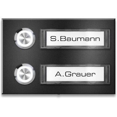 Metzler Türklingel Aufputz Namensschilder RAL 9005 Tiefschwarz Tovi M2 Metzler Türklingel Aufputz Namensschilder RAL 9005 Tiefschwarz Tovi M2