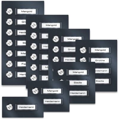 Metzler Türklingel Aufputz ohne LED-Beleuchtung Austauschbares Namensschild LED Weiß 7 Klingeltaster RAL 7016 Anthrazit Otis Metzler Türklingel Aufputz ohne LED-Beleuchtung Austauschbares Namensschild LED Weiß 7 Klingeltaster RAL 7016 Anthrazit Otis