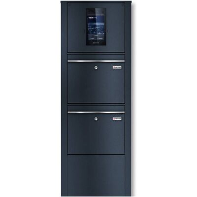 Metzler Standbriefkasten mit Video-Türsprechanlage für Zweifamilienhaus SDM10 Touch-Display Anthrazit RAL7016 Metzler Standbriefkasten mit Video-Türsprechanlage für Zweifamilienhaus SDM10 Touch-Display Anthrazit RAL7016