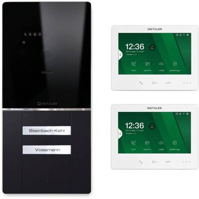 Metzler XDM10 Video-Türsprechanlage mit austauschbarem Namensschild Komplettset 2-Draht-BUS 2 Klingeltaster Schwarz Maxior Metzler XDM10 Video-Türsprechanlage mit austauschbarem Namensschild Komplettset 2-Draht-BUS 2 Klingeltaster Schwarz Maxior