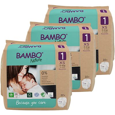 Bambo Nature Windel Größe 1 Vorteilspackung (66 Stück) Bambo Nature Windel Größe 1 Vorteilspackung (66 Stück)