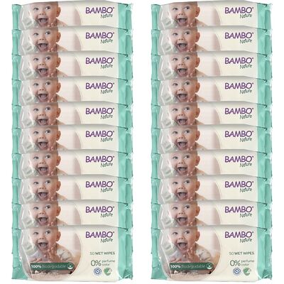 Bambo Nature Wipes Vorteilspackung (1000 Tücher) Bambo Nature Wipes Vorteilspackung (1000 Tücher)
