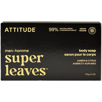 Attitude Super Leaves Körperseife für Männer - Amber & Zitrusfrüchte Attitude Super Leaves Körperseife für Männer - Amber & Zitrusfrüchte