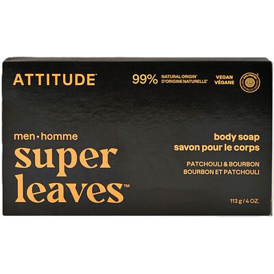 Attitude Super Leaves Körperseife für Männer - Patchouli & Bourbon Attitude Super Leaves Körperseife für Männer - Patchouli & Bourbon