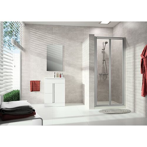 Hüppe Alpha 2 Pendeltür, 700x1900mm, vollgerahmt, A24501, Duschkabinen: Profilfarbe silber matt Kunstglas Pacific S klar